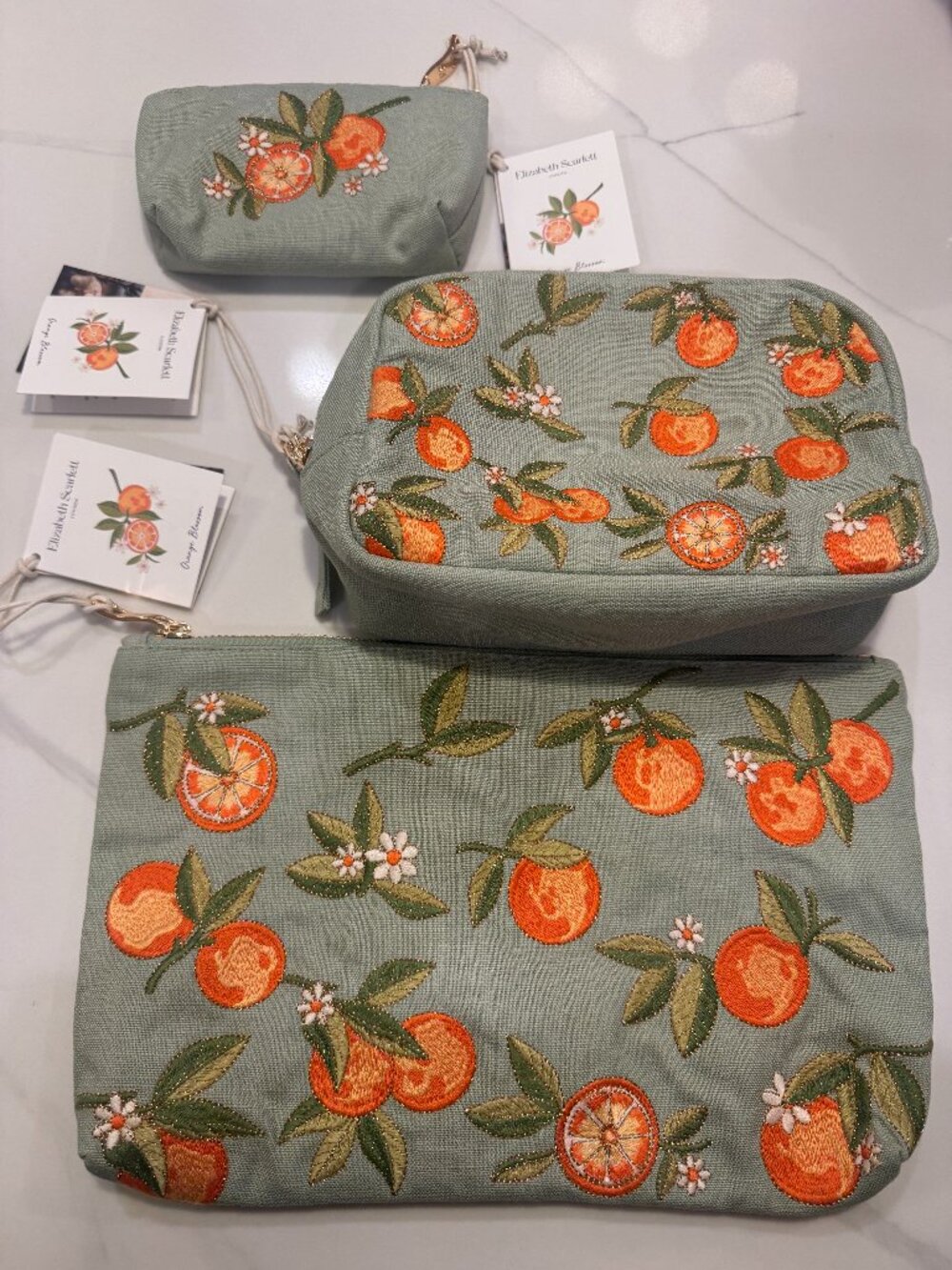 NEW Elizabeth Scarlett Bundle: Orange Blossom Pouch, Change Purse, Makeup Bag